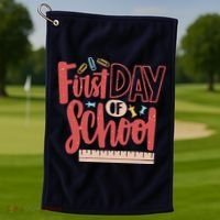 First Day Of School Cute Education Golf Towel thumb 1