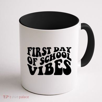 First Day Of School Vibes Retro Coffee Mug back