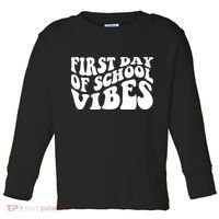 First Day Of School Vibes Retro Toddler Long Sleeve Shirt thumb 0