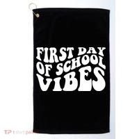 First Day Of School Vibes Retro Golf Towel thumb 0