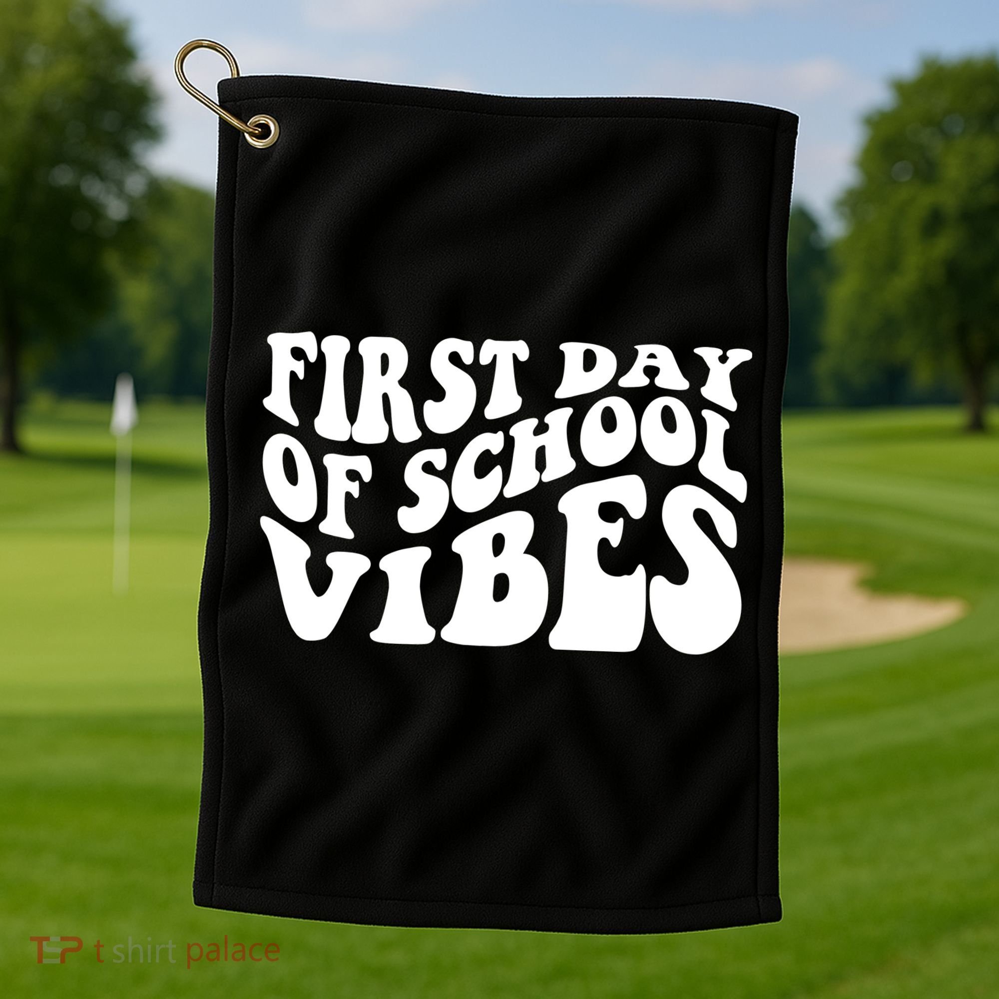 First Day Of School Vibes Retro Golf Towel