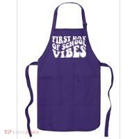 First Day Of School Vibes Retro Apron thumb 0