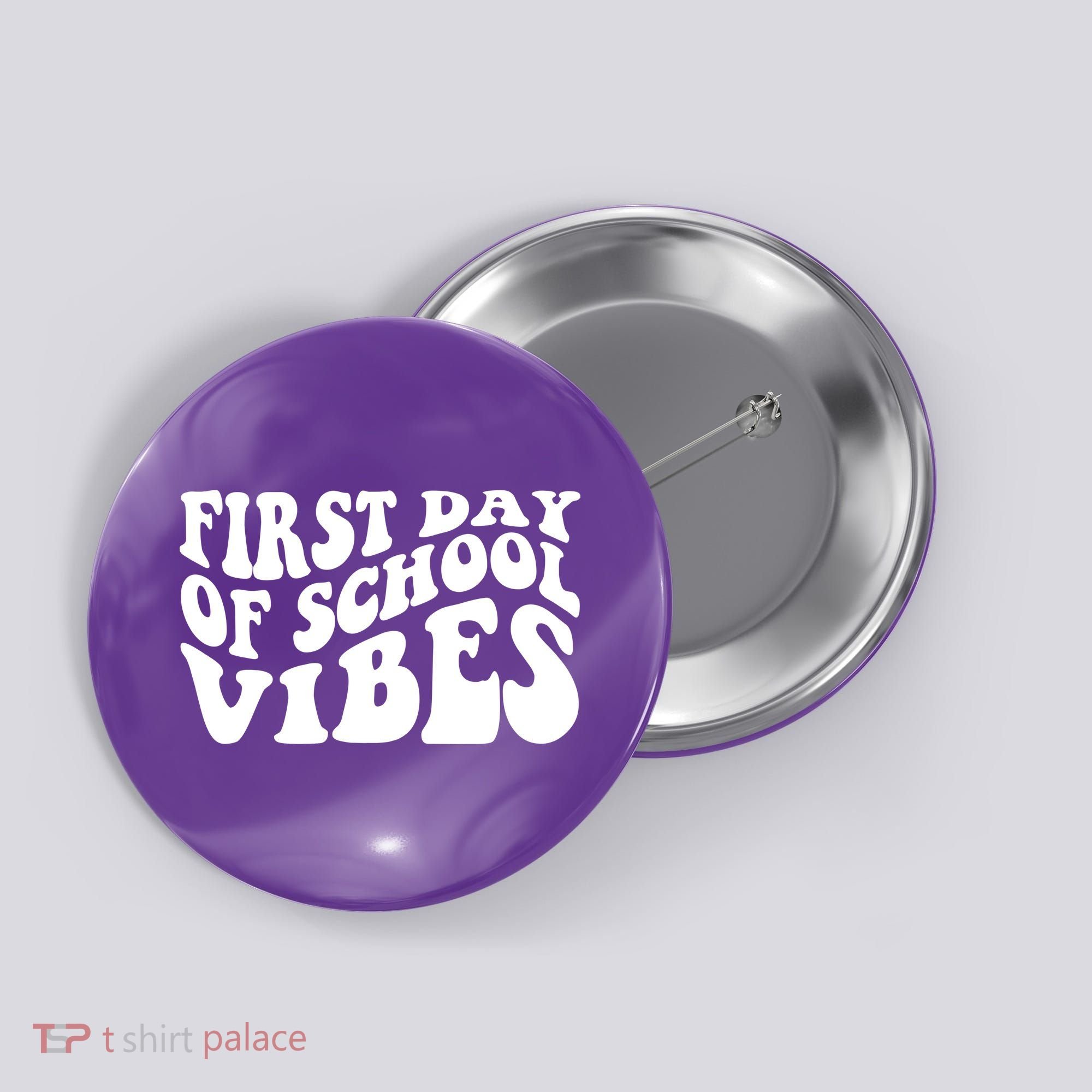 First Day Of School Vibes Retro Button