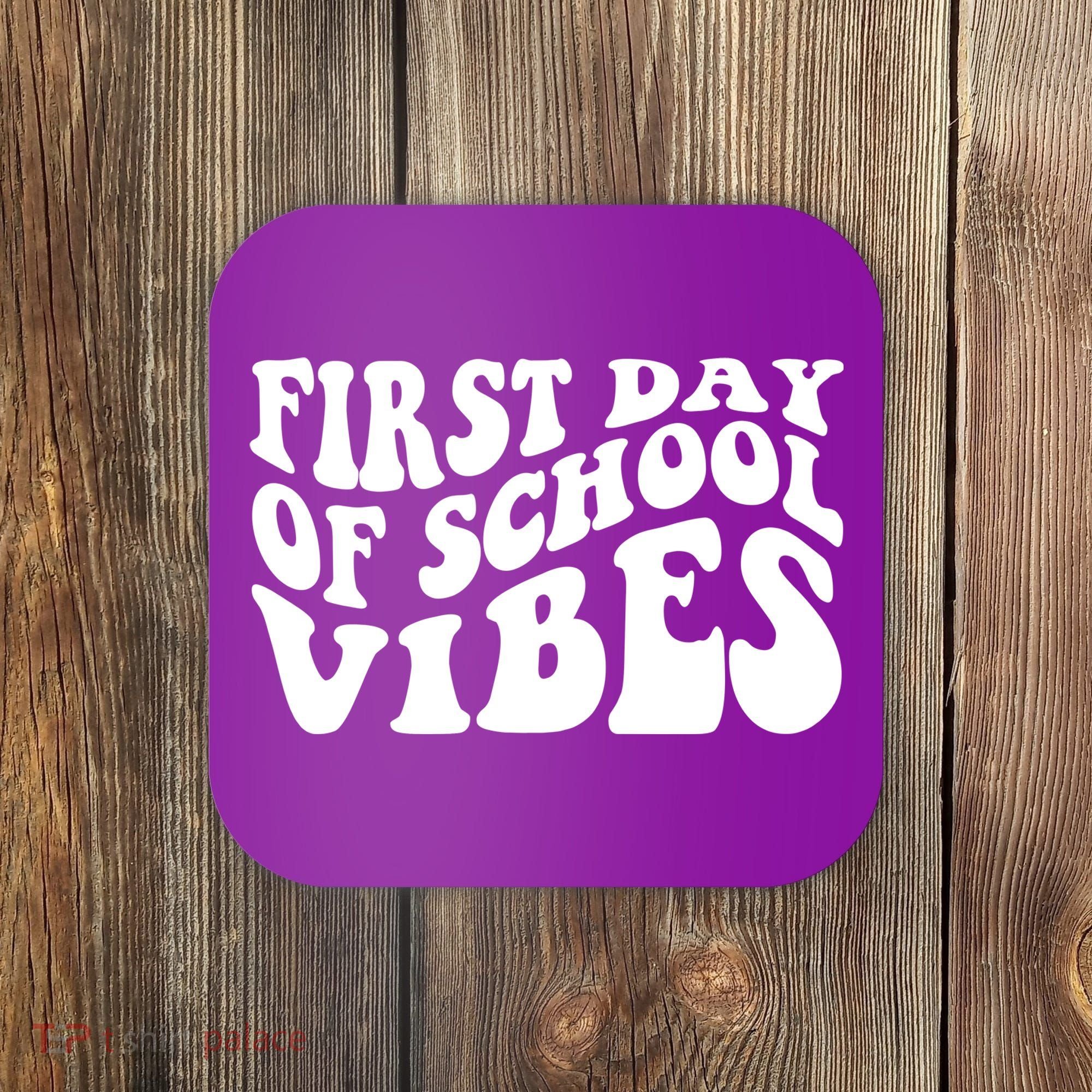 First Day Of School Vibes Retro Coaster