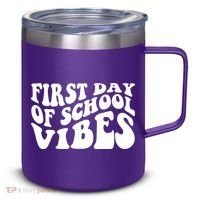 First Day Of School Vibes Retro 12oz Stainless Steel Coffee Mug thumb 0