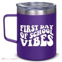 First Day Of School Vibes Retro 12oz Stainless Steel Coffee Mug thumb 2