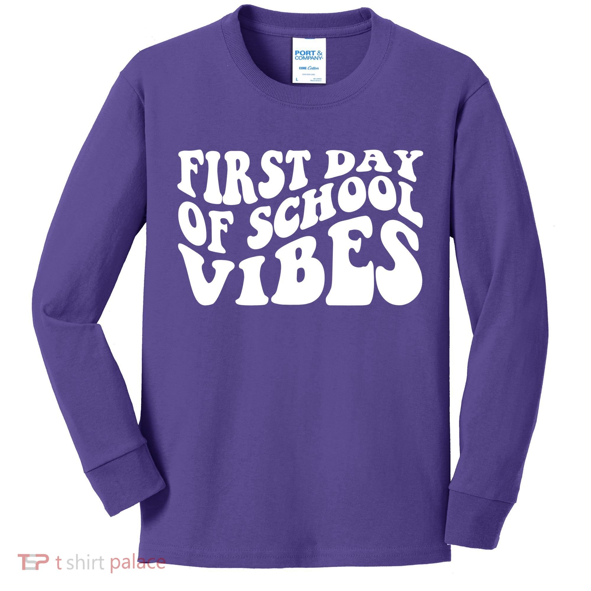 First Day Of School Vibes Retro Kids Long Sleeve Shirt