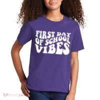 First Day Of School Vibes Retro Kids T-Shirt thumb 2