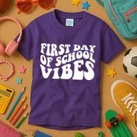 First Day Of School Vibes Retro Kids T-Shirt thumb 3