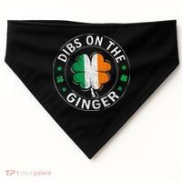 Funny Dibs On The Ginger St Patricks Day Shamrock USA-Made Doggie Bandana thumb 0