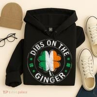 Funny Dibs On The Ginger St Patricks Day Shamrock Hoodie thumb 4