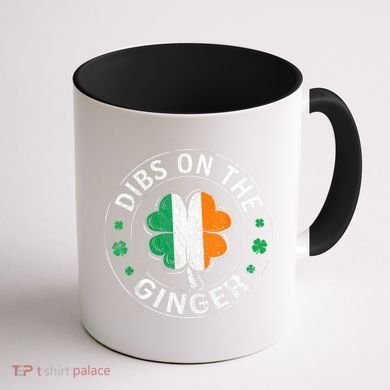 Funny Dibs On The Ginger St Patricks Day Shamrock Coffee Mug back