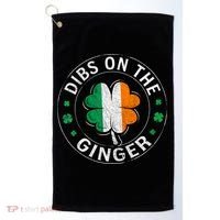 Funny Dibs On The Ginger St Patricks Day Shamrock Golf Towel thumb 0