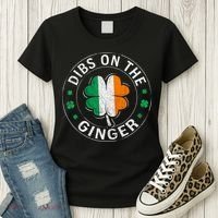 Funny Dibs On The Ginger St Patricks Day Shamrock Women's T-Shirt thumb 3