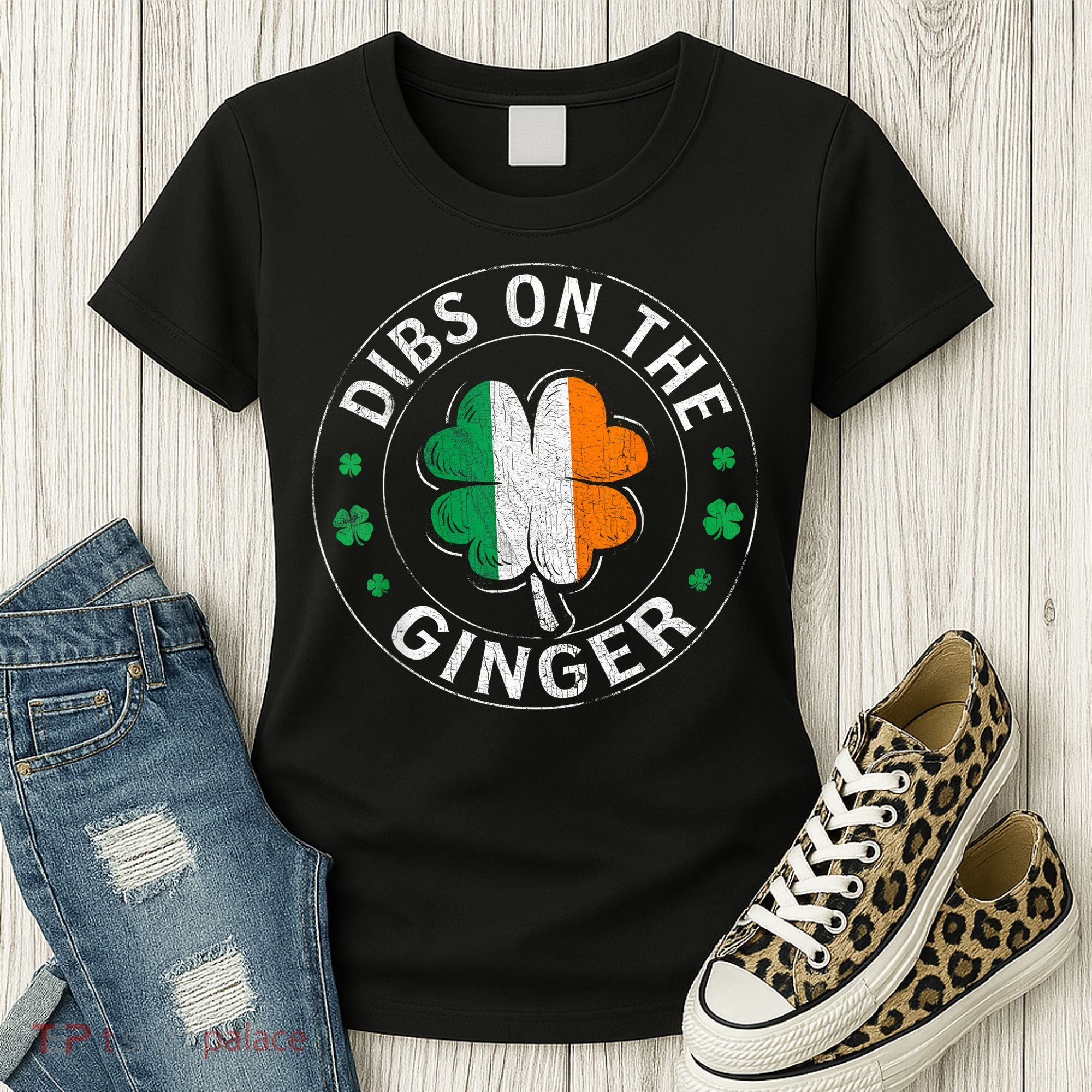 Funny Dibs On The Ginger St Patricks Day Shamrock Women's T-Shirt