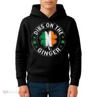 Funny Dibs On The Ginger St Patricks Day Shamrock Kids Hoodie thumb 4