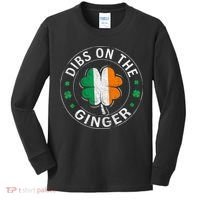 Funny Dibs On The Ginger St Patricks Day Shamrock Kids Long Sleeve Shirt thumb 0