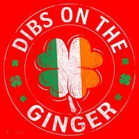 Funny Dibs On The Ginger St Patricks Day Shamrock Santa Hat thumb 1