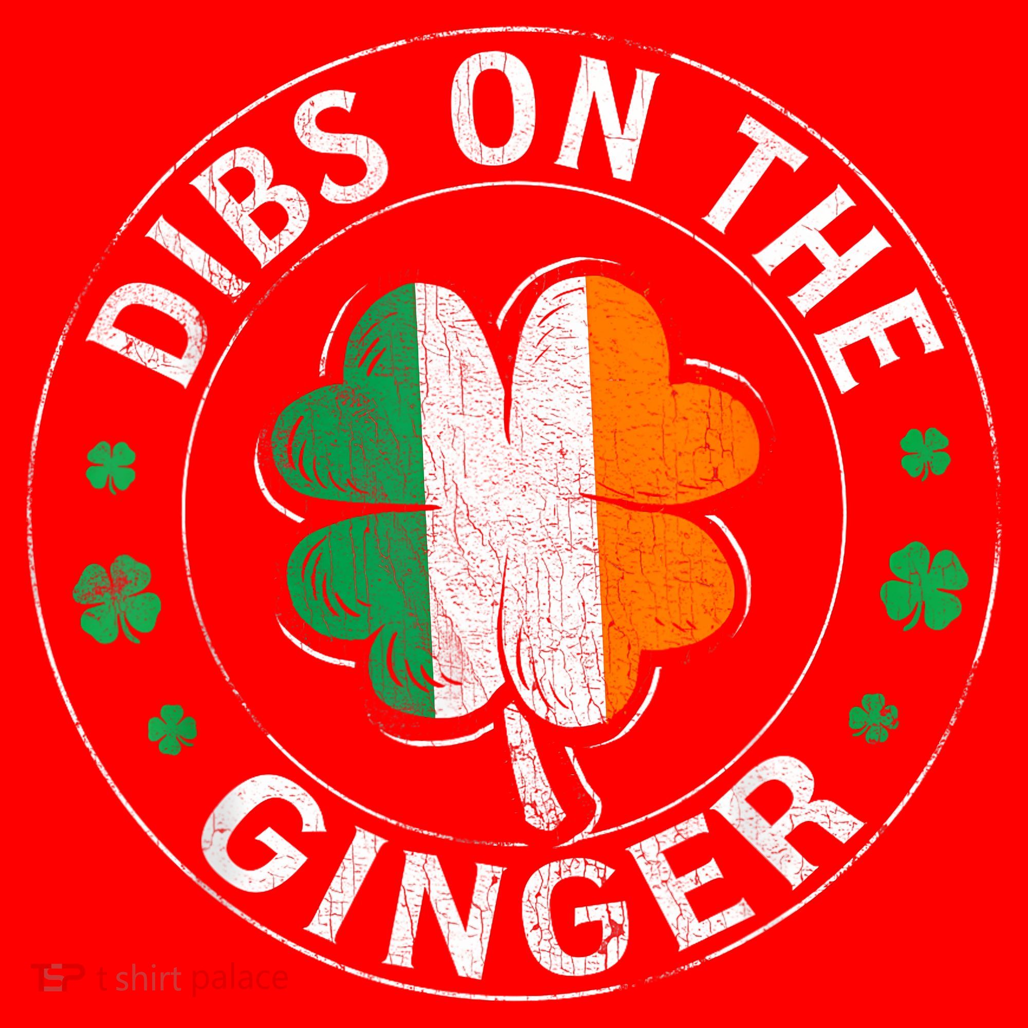 Funny Dibs On The Ginger St Patricks Day Shamrock Santa Hat