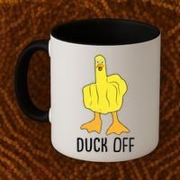 Funny Duck Off Middle Finger Coffee Mug thumb 2