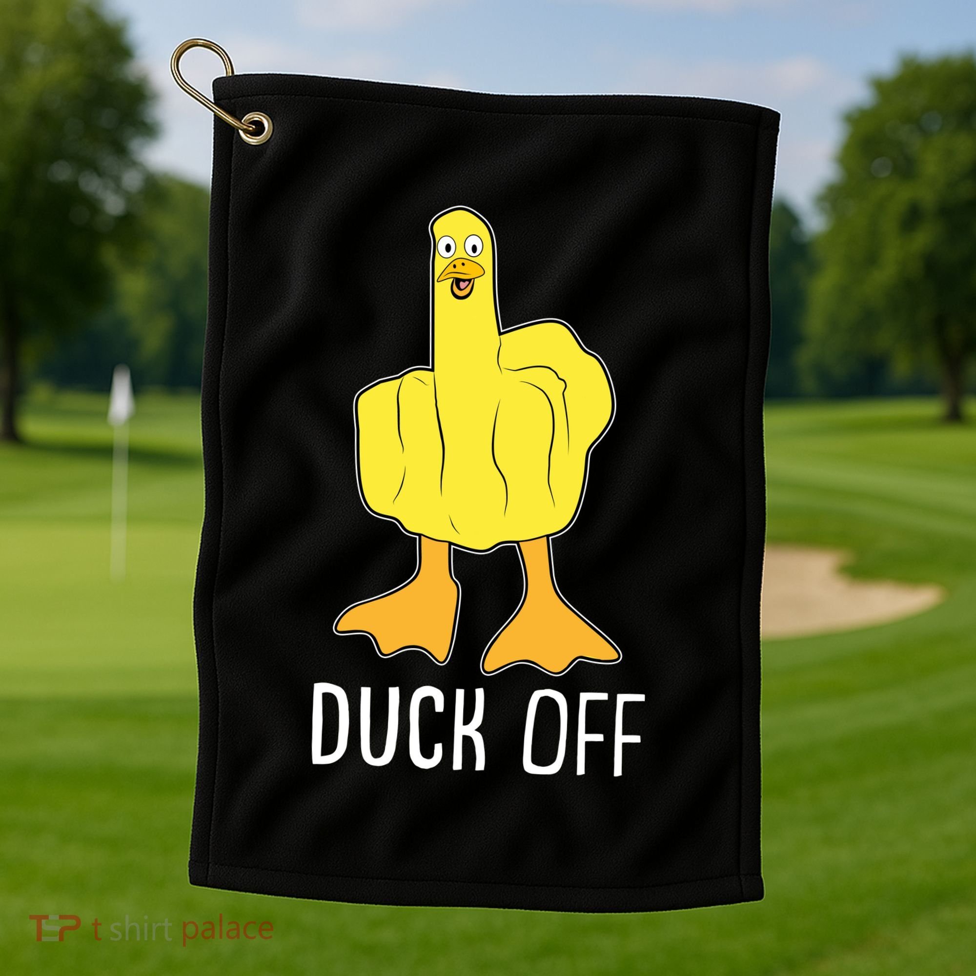 Funny Duck Off Middle Finger Golf Towel