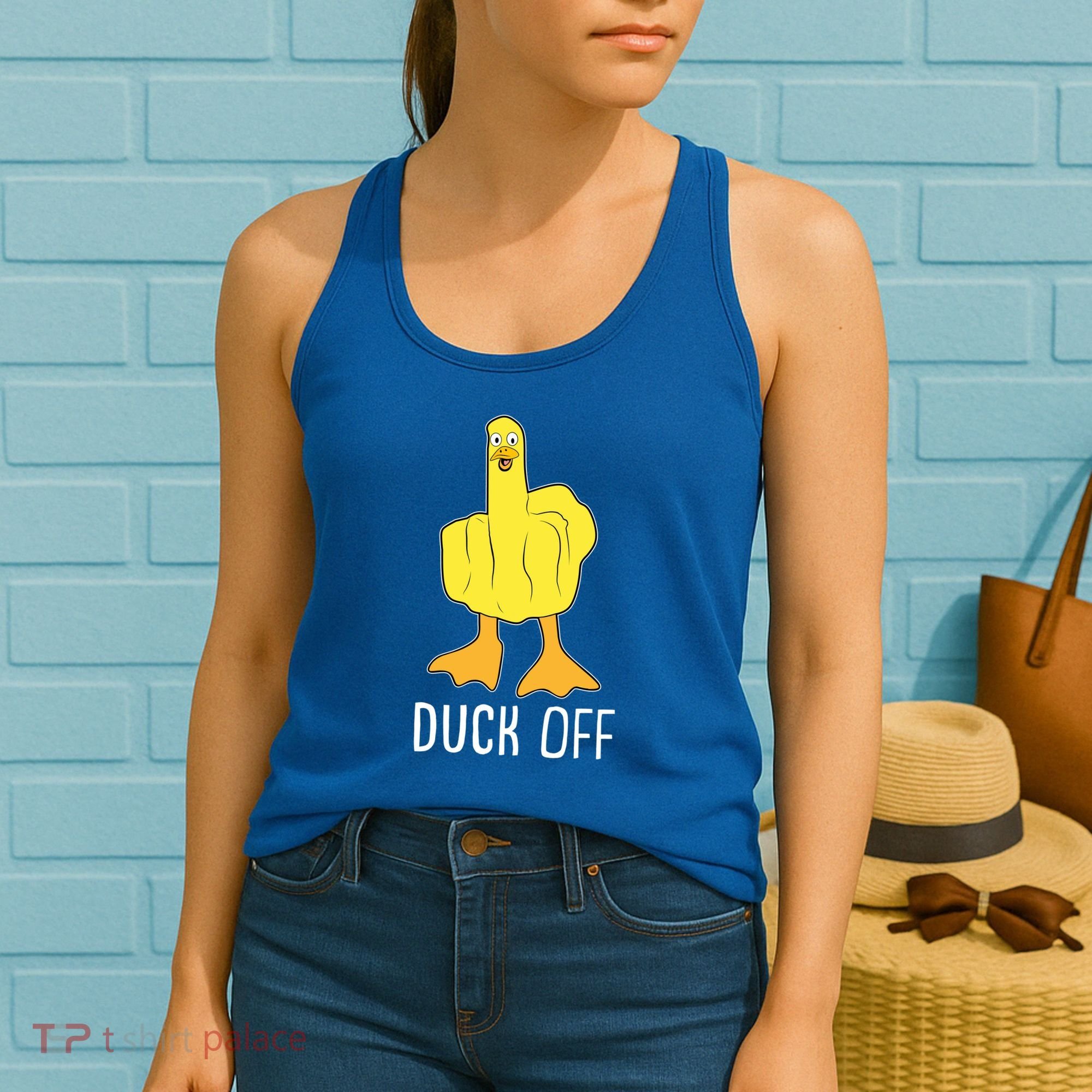 Funny Duck Off Middle Finger Women's Tank Top