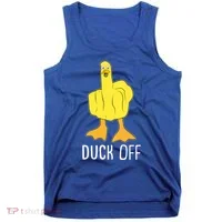 Funny Duck Off Middle Finger Tank Top thumb 0