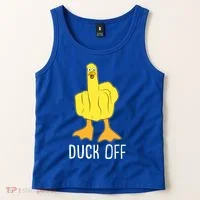 Funny Duck Off Middle Finger Tank Top thumb 2
