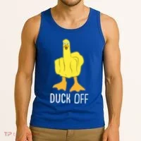 Funny Duck Off Middle Finger Tank Top thumb 3