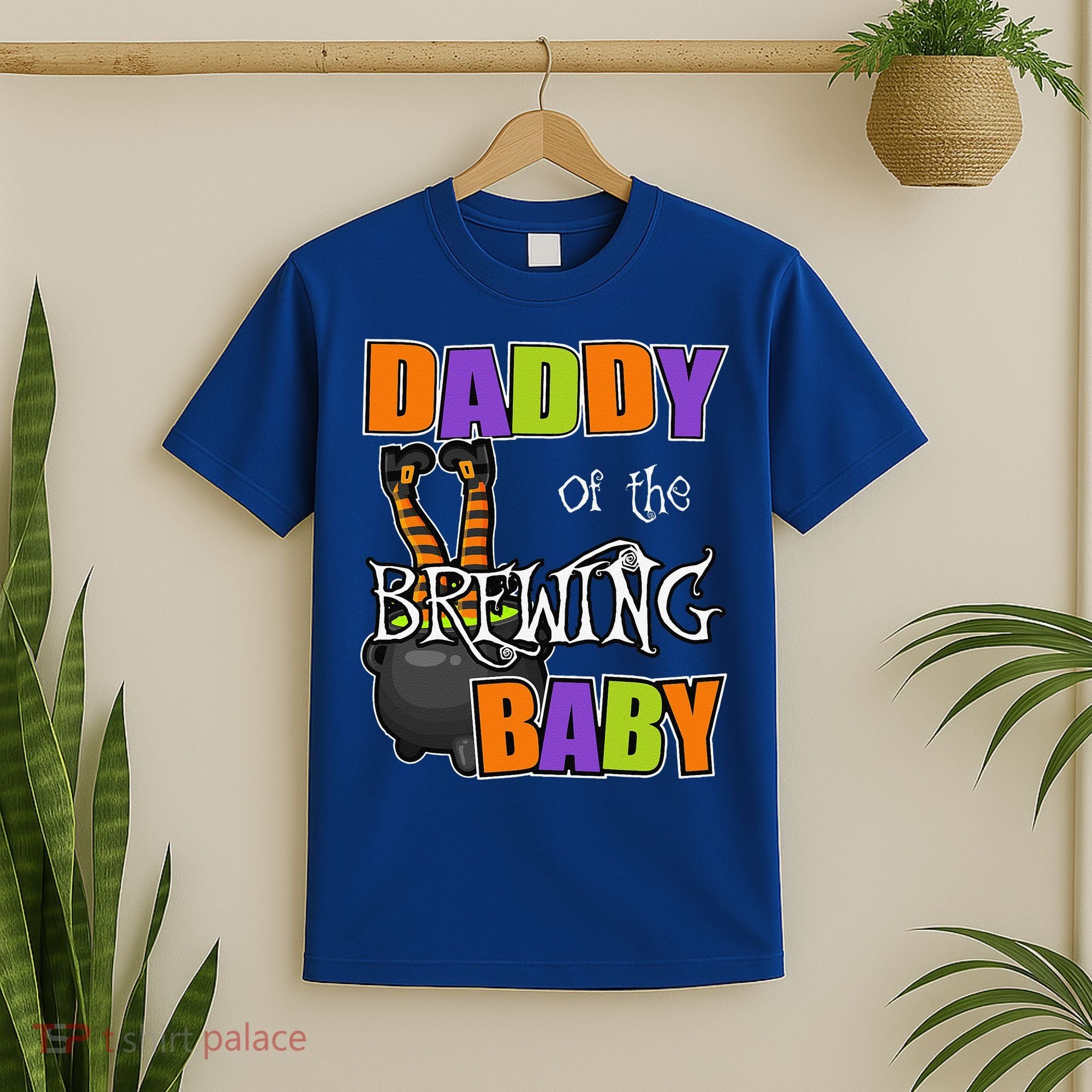 Funny Daddy Of Brewing Baby Halloween Theme Baby Shower Spooky T-Shirt