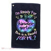 First Day Of Kindergarten Tie Dye Back To School Boy Kids Golf Towel thumb 0