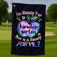 First Day Of Kindergarten Tie Dye Back To School Boy Kids Golf Towel thumb 1