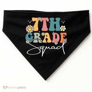 First Day Of 7th Grade Squad Team Back To School Teacher USA-Made Doggie Bandana