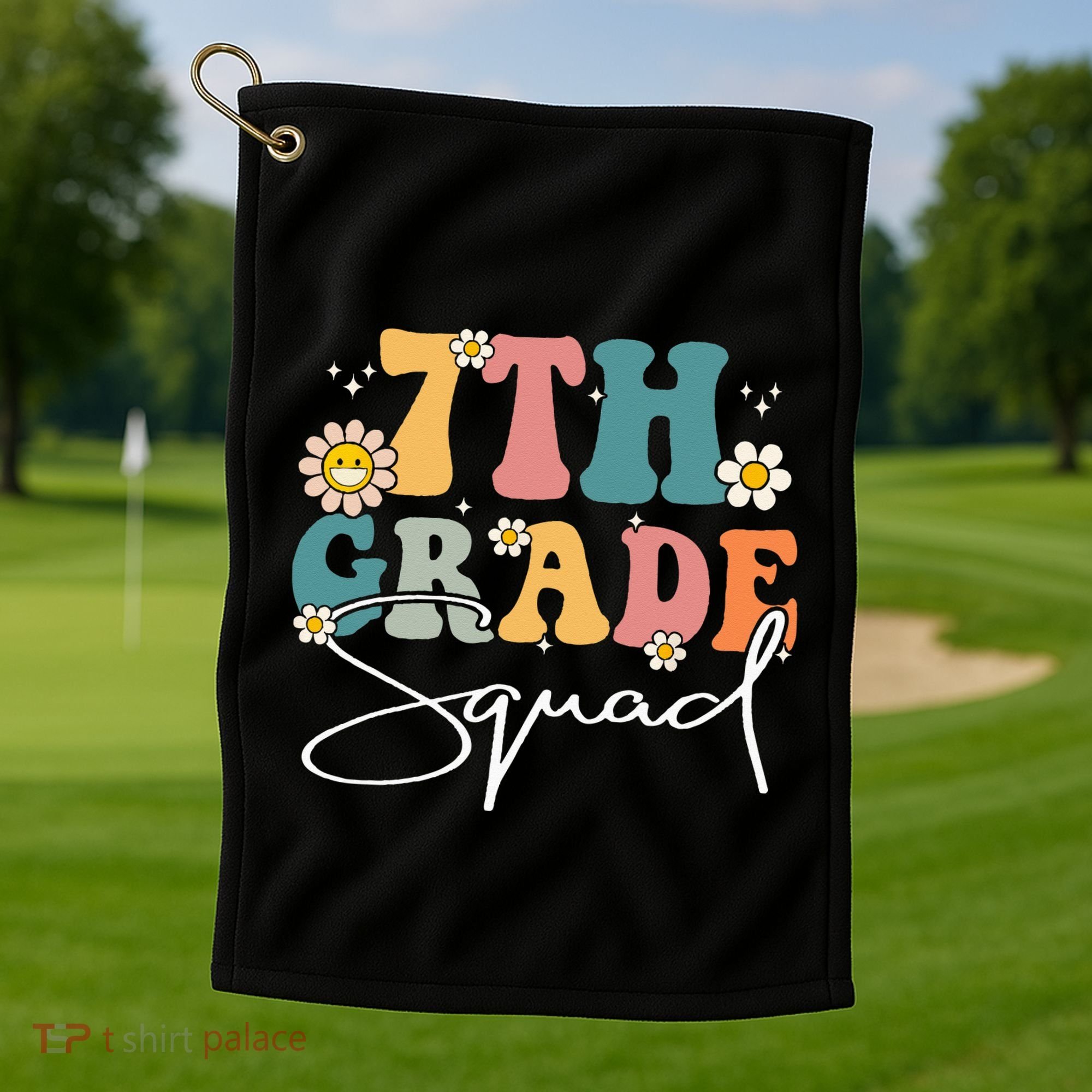 First Day Of 7th Grade Squad Team Back To School Teacher Golf Towel