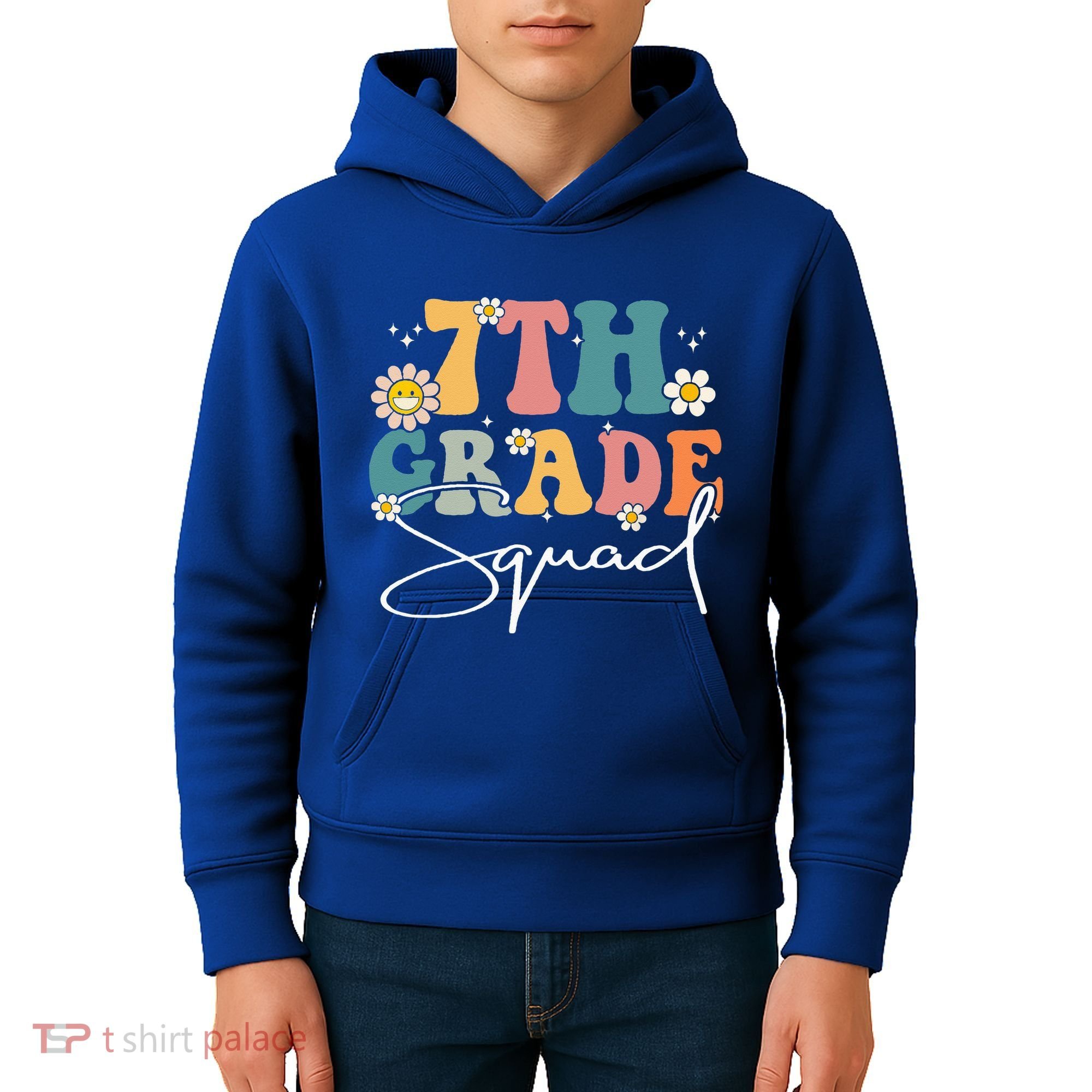 First Day Of 7th Grade Squad Team Back To School Teacher Kids Hoodie