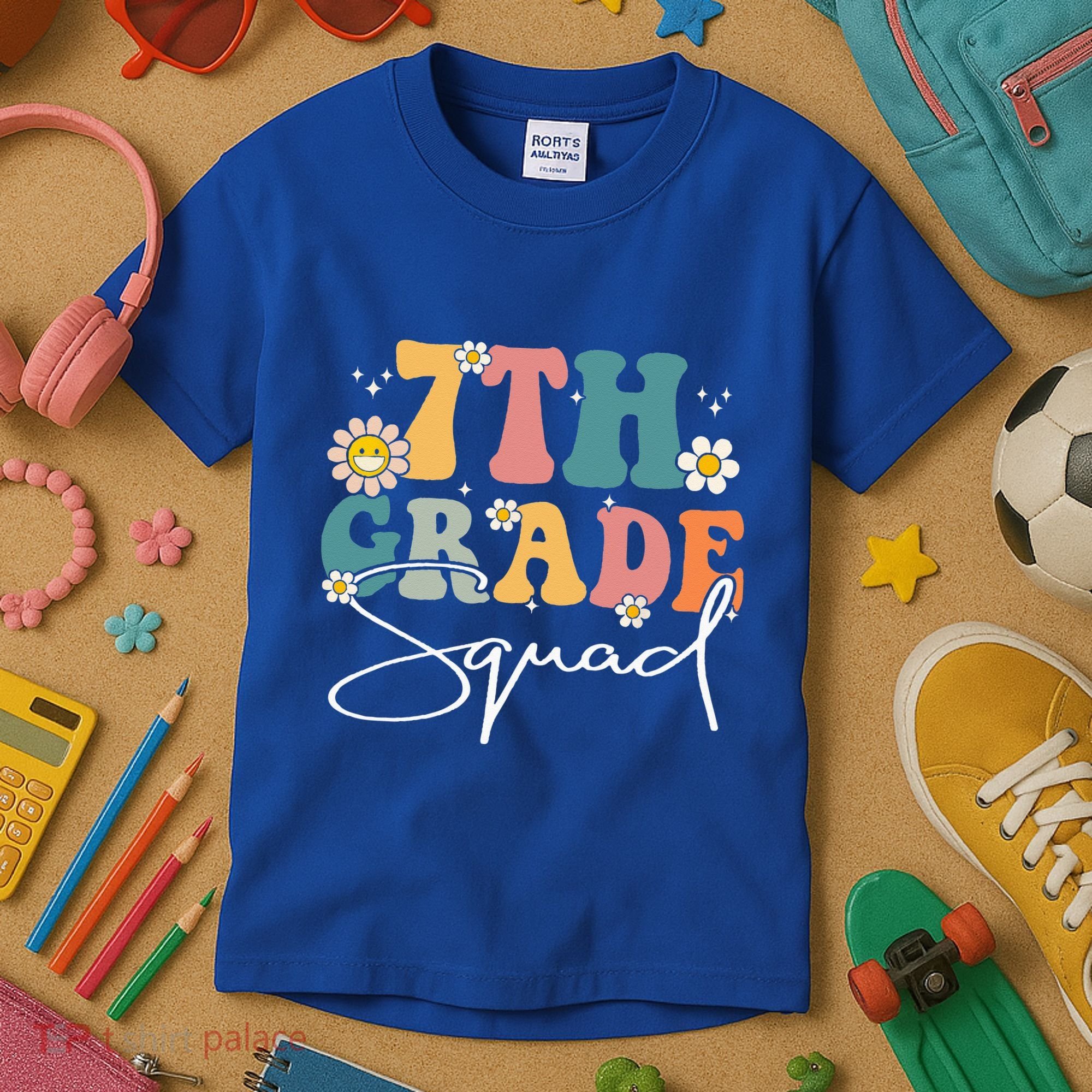 First Day Of 7th Grade Squad Team Back To School Teacher Kids T-Shirt