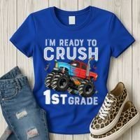 First Day Of First Grade IM Ready To Crush 1st Grade Boy Gift Women's T-Shirt thumb 3