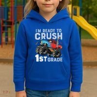 First Day Of First Grade IM Ready To Crush 1st Grade Boy Gift Kids Hoodie thumb 3