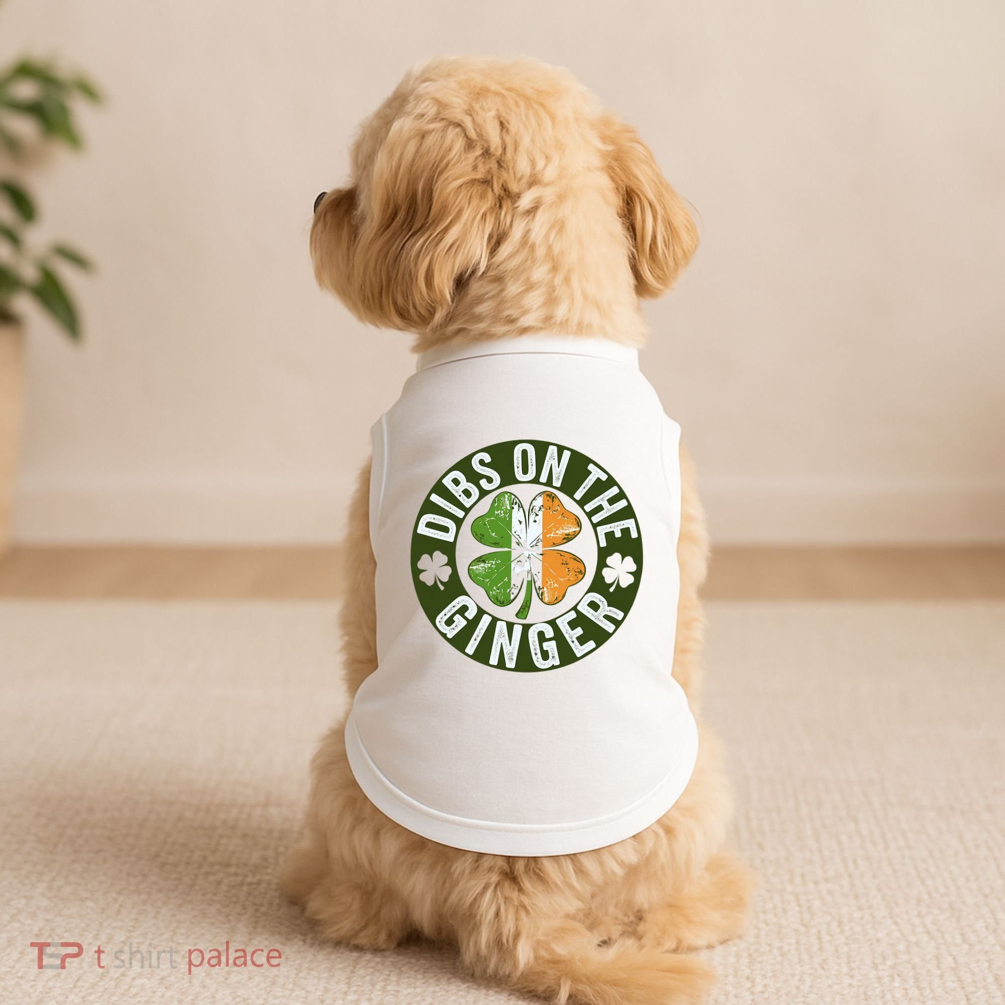 Funny Dibs On The Ginger St. Patrick’S Day Shamrock Doggie Tank