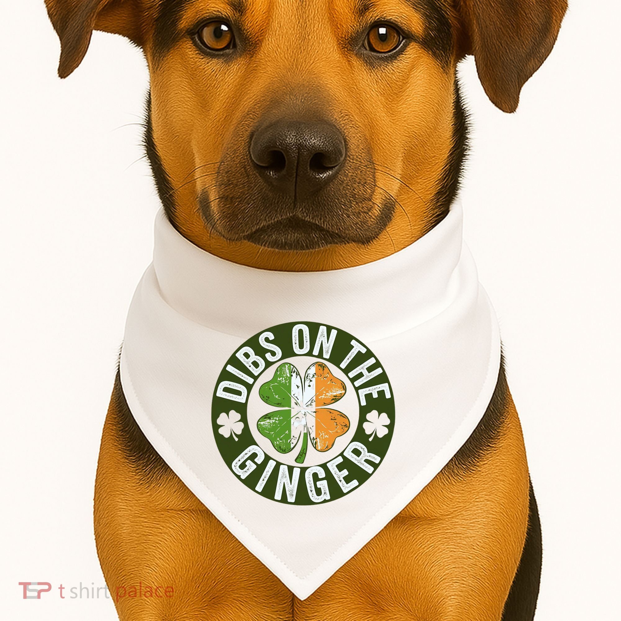 Funny Dibs On The Ginger St. Patrick’S Day Shamrock USA-Made Doggie Bandana