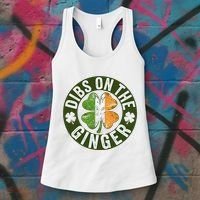 Funny Dibs On The Ginger St. Patrick’S Day Shamrock Women's Tank Top thumb 3