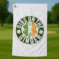 Funny Dibs On The Ginger St. Patrick’S Day Shamrock Golf Towel thumb 1