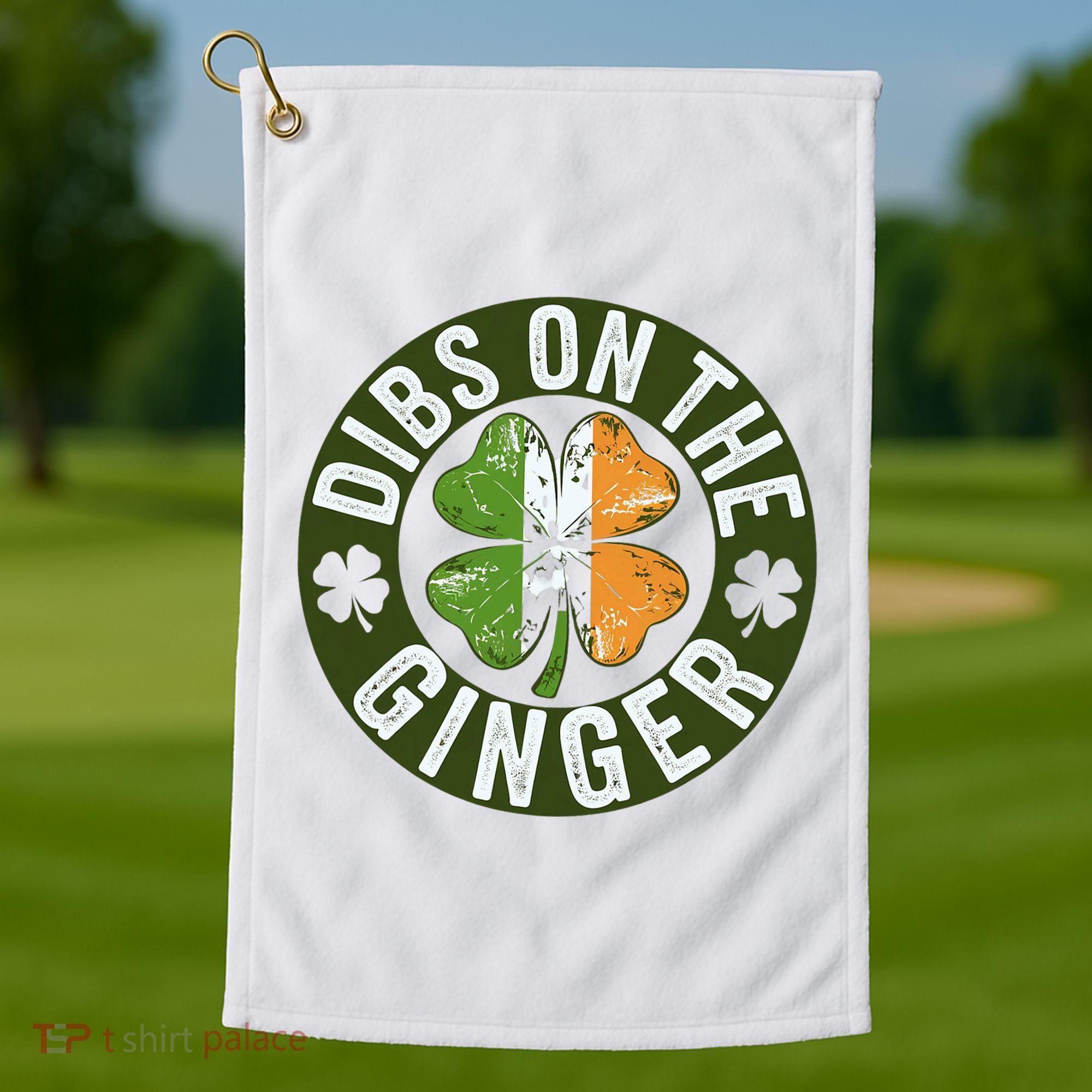 Funny Dibs On The Ginger St. Patrick’S Day Shamrock Golf Towel