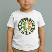 Funny Dibs On The Ginger St. Patrick’S Day Shamrock Toddler T-Shirt thumb 2