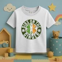Funny Dibs On The Ginger St. Patrick’S Day Shamrock Toddler T-Shirt thumb 3