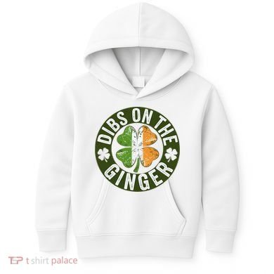 Funny Dibs On The Ginger St. Patrick’S Day Shamrock Kids Hoodie