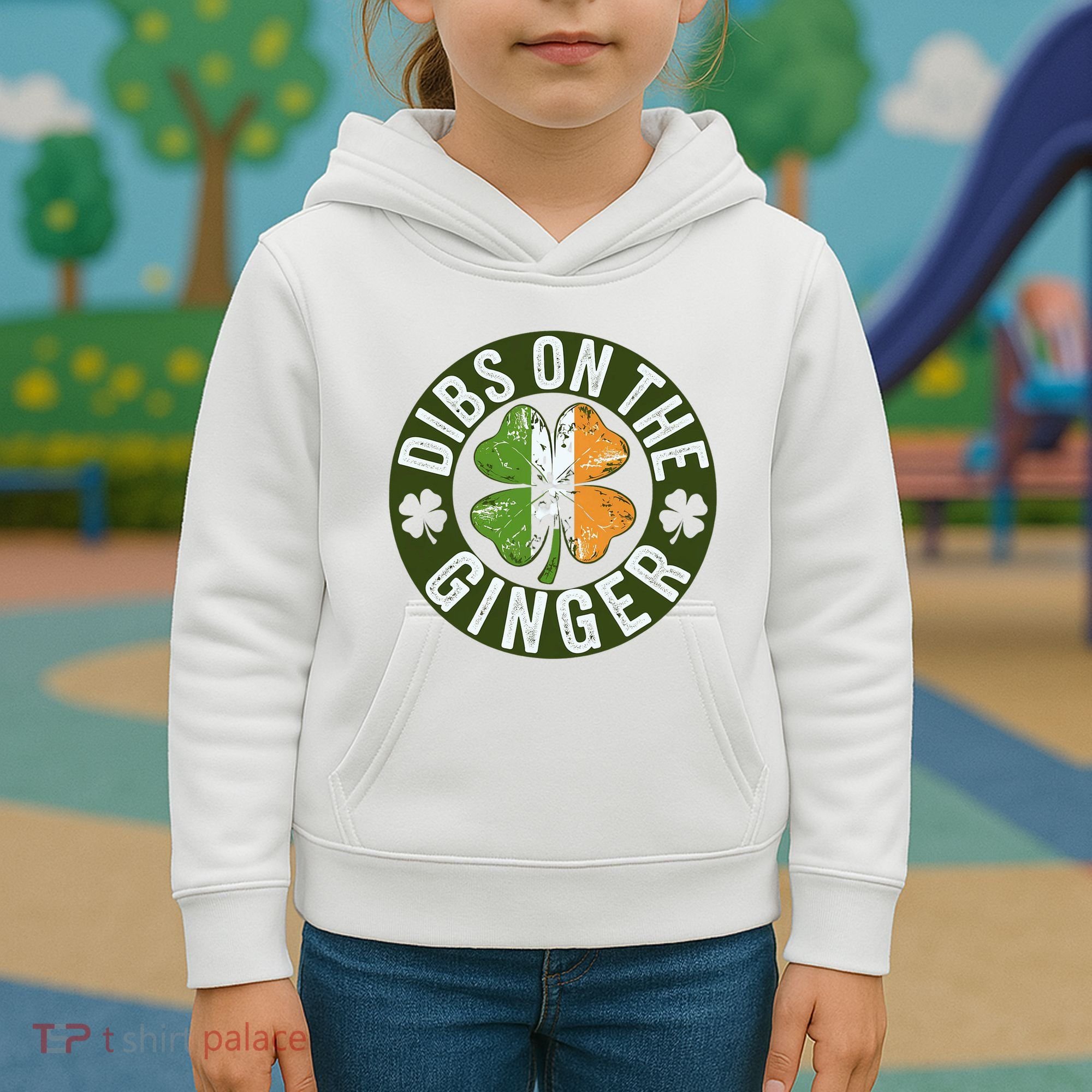 Funny Dibs On The Ginger St. Patrick’S Day Shamrock Kids Hoodie