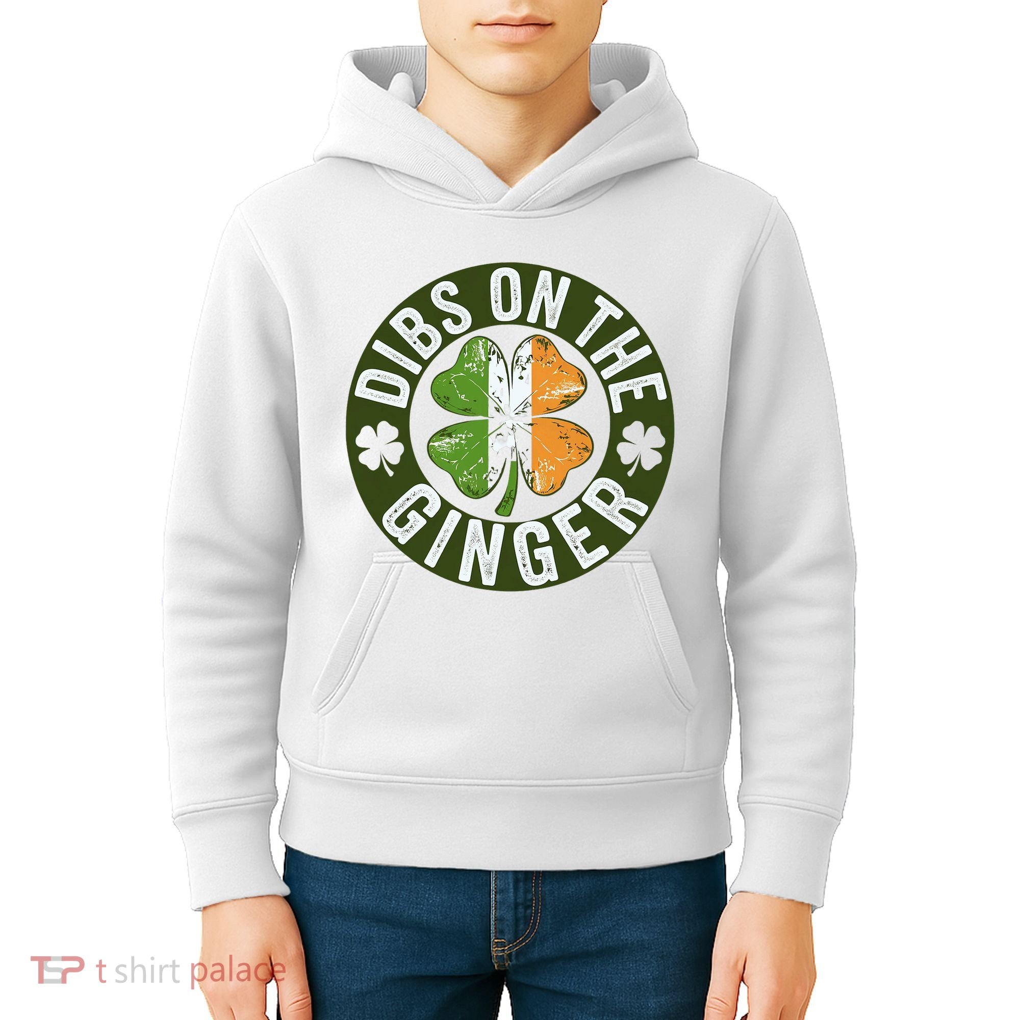 Funny Dibs On The Ginger St. Patrick’S Day Shamrock Kids Hoodie