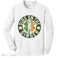 Funny Dibs On The Ginger St. Patrick’S Day Shamrock Kids Long Sleeve Shirt thumb 0