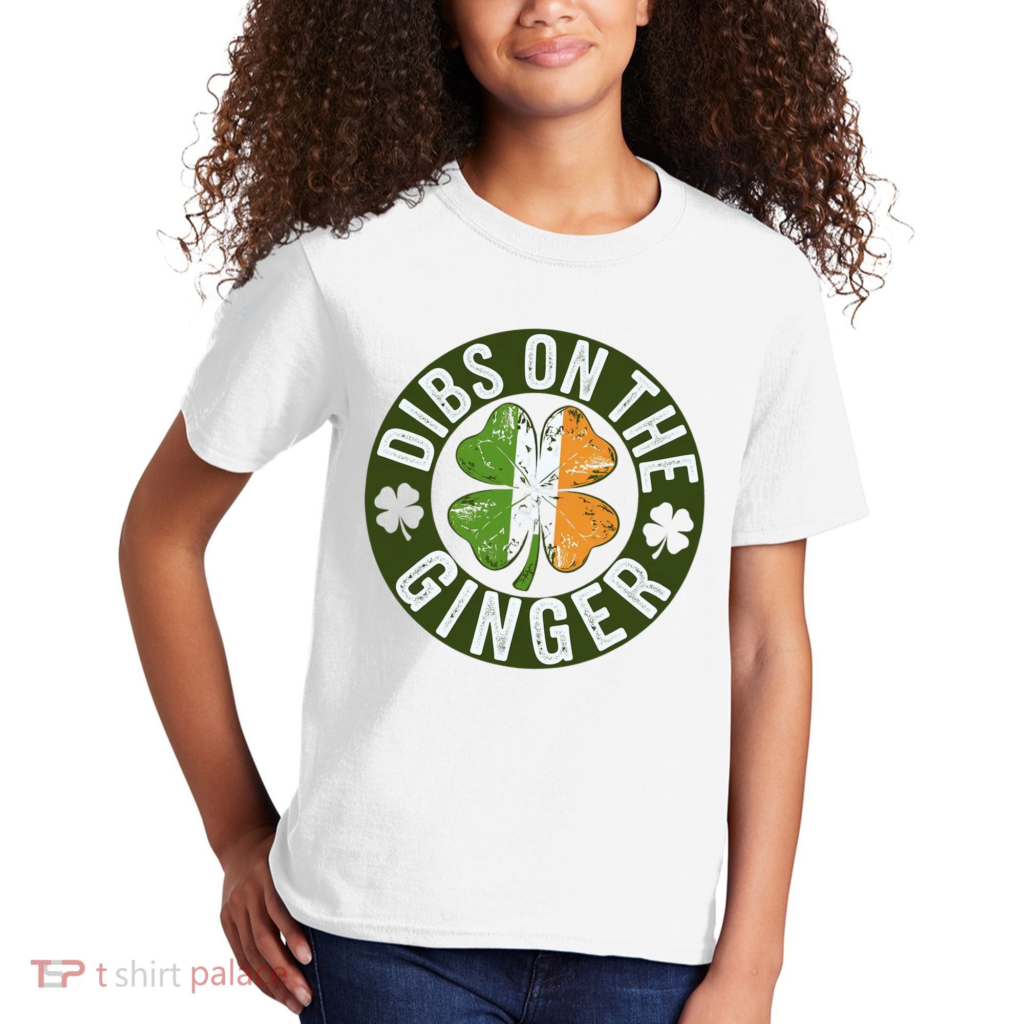 Funny Dibs On The Ginger St. Patrick’S Day Shamrock Kids T-Shirt